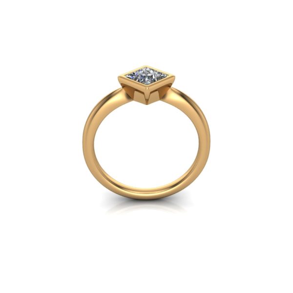 Diamantring Capella aus 750 Gelbgold mit einem Pricesscut Diamanten