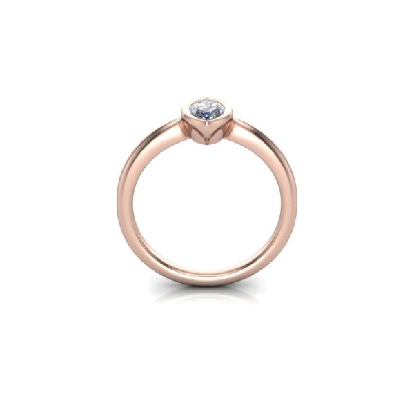 Diamantring Capella aus 750 Rosegold mit einem Navette Diamanten