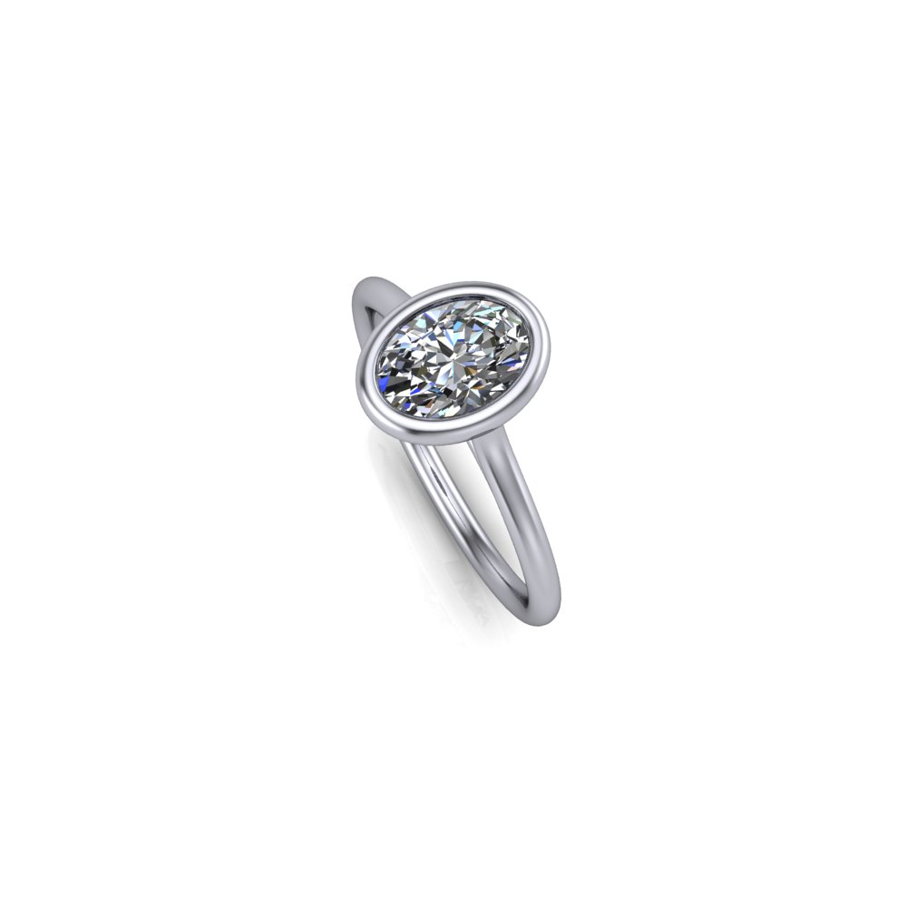 18 kt white gold designer sapphire ring Transparent oval… | Drouot.com