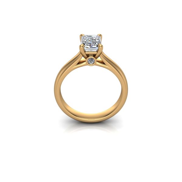 Diamantring Segue aus 750 Gelbgold mit einem Emeraldcut Diamanten