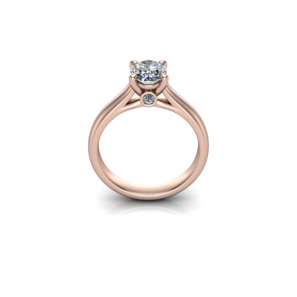 Diamantring Segue aus 750 Rosegold mit einem ovalen Diamanten